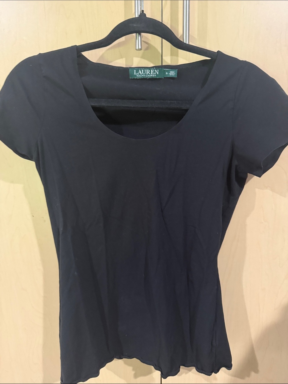 Lauren Ralph Lauren Black Short Sleeve Scoop Neck Tee